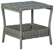 vidaXL világosszürke polyrattan kerti asztal 45 x 45 x 46,5 cm