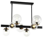 Klausen 106003 - Csillár rúdon HYPERION 7xE27/7W/230V fekete/átlátszó