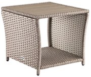 Casaria® Vedis rattan asztal 45x45x40cm - krém