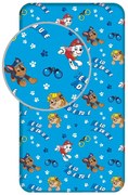 Kék gumis egyszemélyes pamut gyerek lepedő 90x200 cm Paw Patrol – Jerry Fabrics