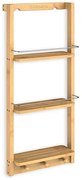 BAMBOO fürdőszobai függő polc, 28,5x10x70cm, 3 polc, barna Casaria