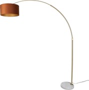 Acél állólámpa narancssárga búrával és arany belsővel 50 cm - XXL