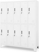 10 ajtós BHP fém öltözőszekrény BARTEK 1360 x 1720 x 450 mm, fehér