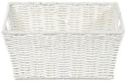 Tömörítő fonott kosár 31 x 24 x 14 cm, fehér