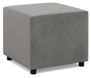 Zeus puff, bársony, 50x50, világosszürke