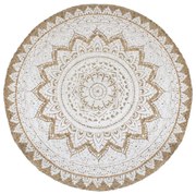 kör alakú, fonott juta szőnyeg nyomott mintával 180 cm