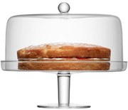 LSA International LSA Klara tortatál üvegfedővel, 33cm átmérőjű, kézzel készített