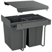 Hulladékgyűjtő GTV Practi Eco 400, szelektív, manuális működés, 300mm-es elembe, lágy záródás, 2x10+20 L edénnyel, fedéllel