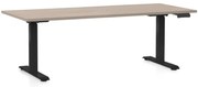 Állítható magasságú asztal OfficeTech D, 180 x 80 cm, fekete alap, tölgy