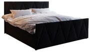 Franciaágy  Boxspring 140 cm Milagros 3 (fekete) (matraccal és tárolóhellyel). 1047244