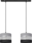 Csillár zsinóron HELEN 2xE27/15W/230V fekete/szürke/ezüst