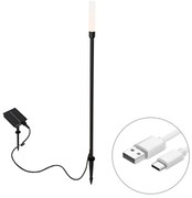 Kültéri állólámpa fekete, újratölthető LED-del és napelemmel - Barry