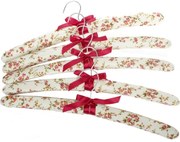 5 db textil vállfák Květy, piros