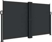 vidaXL fekete behúzható oldalsó napellenző 140 x 600 cm