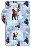 Disney Jégvarázs Blue Winter gumis lepedő 90x200 cm