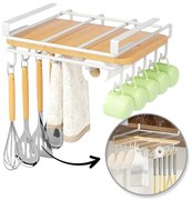 Függő konyhai rendező kampókkal RAXIMO, fehér