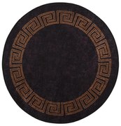 fekete és arany csúszásmentes mosható szőnyeg φ 120 cm