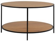 Natúr színű kerek dohányzóasztal tölgyfa dekoros asztallappal ø 80 cm Vita – House Nordic