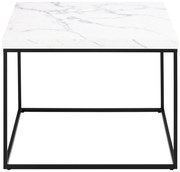 Fehér dohányzóasztal márvány dekoros asztallappal 60x60 cm Barossa – Actona