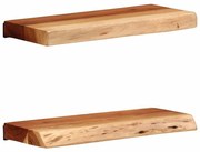 2 darab tömör akácfa fali polc 40x20x3,5 cm