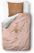 Boho Dream rózsaszín-barna pamut-szatén ágyneműhuzat, 140 x 200 cm - Butter King