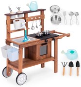 Fa kültéri gyerekkonyha kiegészítőkkel