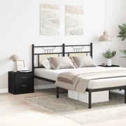 2 db fekete tölgyszínű szerelt fa éjjeliszekrény 40x30x40 cm