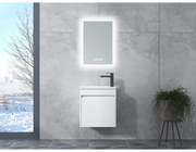 Zamora White fürdőszoba szekrény mosdóval és LED-es tükörrel