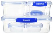 Sistema 6 darab vízálló élelmiszer-tároló doboz KLIP IT PLUS, 2x180 ml, 2x400 ml, 1x1 l és 1x2,2 l