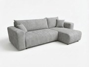 Világosszürke kinyitható sarokkanapé SORELA CORD, kétoldalas + 2 ingyenes párnácska