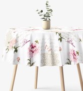 Goldea kör alkó pamut terítő - pünkösdirózsa mintás Ø 100 cm