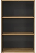 Antracitszürke-natúr színű könyvespolc tölgyfa dekorral 75x120x40 cm Podium – Germania