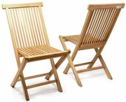 DIVERO összecsukható kerti szék tíkfából - 2 db