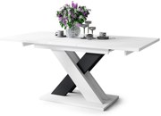 Mazzoni KARO Fehér Matt/Fekete Matt - MODERN 180 cm-re BŐVÍTHETŐ ASZTAL!