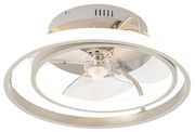 Acél mennyezeti ventilátor LED-del és távirányítóval - Kees