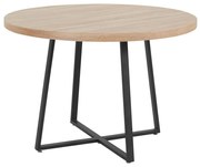 Natúr színű kerek étkezőasztal tölgyfa dekoros asztallappal ø 110 cm Anja – Støraa