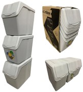 PROSPERPLAST 3 darabos hulladékgyűjtő szett SORTIBOX hamuszürke - 3x20L
