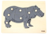 Gyermek fa puzzle Montessori Viga Víziló