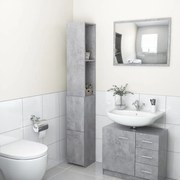 betonszürke szerelt fa fürdőszobaszekrény 25x26,5x170 cm