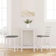 2 db fehér tömörfa gumiból bárszékek párnákkal