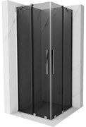 Mexen Velar Duo, zuhanykabin tolóajtóval 80 x 80 cm, 8mm szürke üveg, króm, 871-080-080-42-01