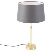 Asztali lámpa arany/réz színű szürke vászon árnyékolóval 35 cm - Parte