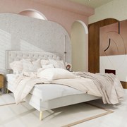 Kárpitozott ágy Franciaágy Gyerekágy 160x200cm bézs