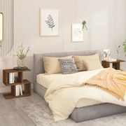 2 db barna tölgy színű szerelt fa éjjeliszekrény 50x30x51,5 cm