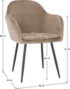 Dizájnos fotel, szürkésbarna Taupe Velvet anyag, ZIRKON