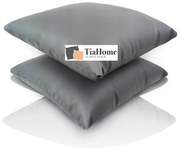 Szürke párna 40x40cm ökobőr TiaHome