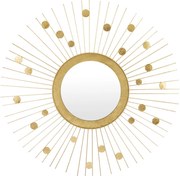Kerek fali tükör arany napsugarak pöttyözött fém keretben 80x80x2cm