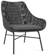 Abeli fekete kézzel készített kültéri fotel - Kave Home