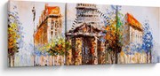 Kép - Festett városi emlékmű (órával) (90x30 cm)