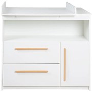 Fehér alacsony gyerek komód 107x98 cm Lilo – Roba